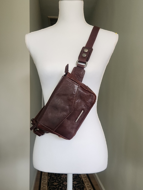 Spikes & Sparrow Handbags - Spikes & Sparrow Leather Crossbody Belt Bag Brown Multi Pocket Fanny Pack Unisex